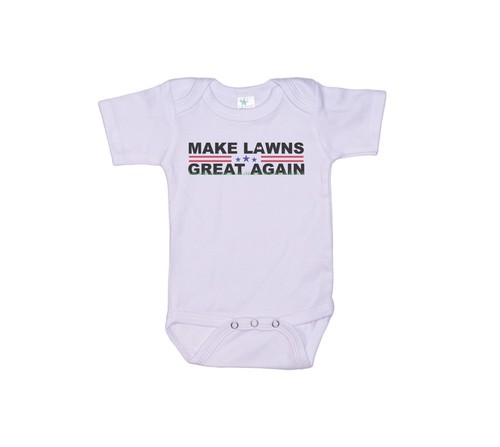 LAWN CARE BABY ROMPER, Make Lawns Great Again, INFANT BODYSUIT, CHILD'S RAGLAN - Picture 9 of 16