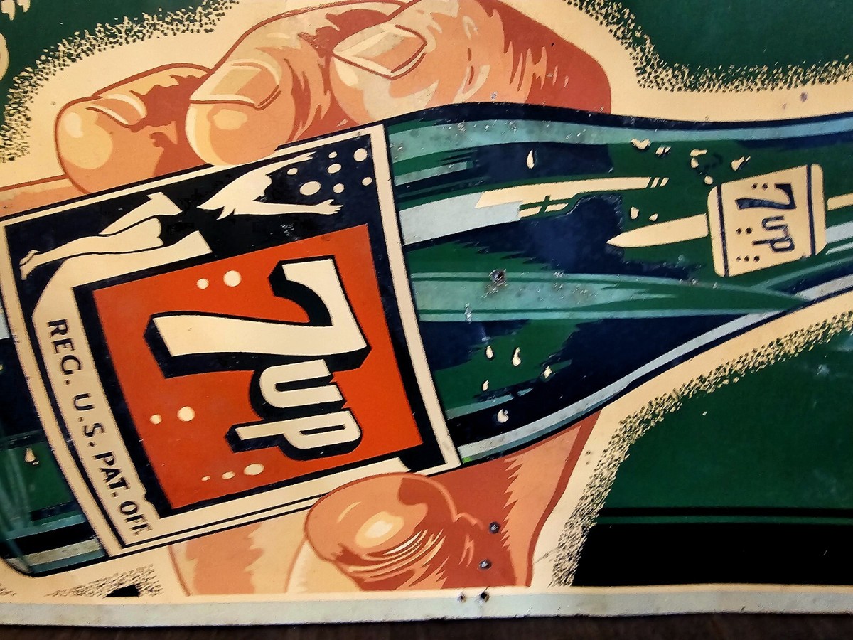 Vintage 7 Up Metal Sign 7UP Soda Sign Pop Advertising Sign Vintage 7 Up Metal Sign 7UP Soda Sign Pop Advertising Sign