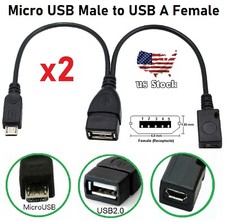 x2 3 in1 Male to Female Micro USB OTG Power Charging Host Cable Adapter USB 2.0
