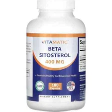 Vitamatic Beta Sitosterol 400mg 180 Caps Non GMO/No Gluten