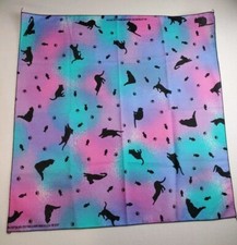 Vintage Hav-A-Hank Tie-Dye Cat Print Cotton Poly Bandana Handkerchief USA Made