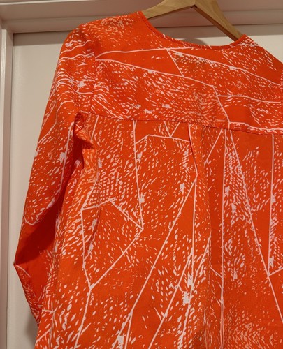 Brand new! MOSSIMO Orange Tunic Top Blouse Roll Tab Sleeve Size Medium - Picture 10 of 11