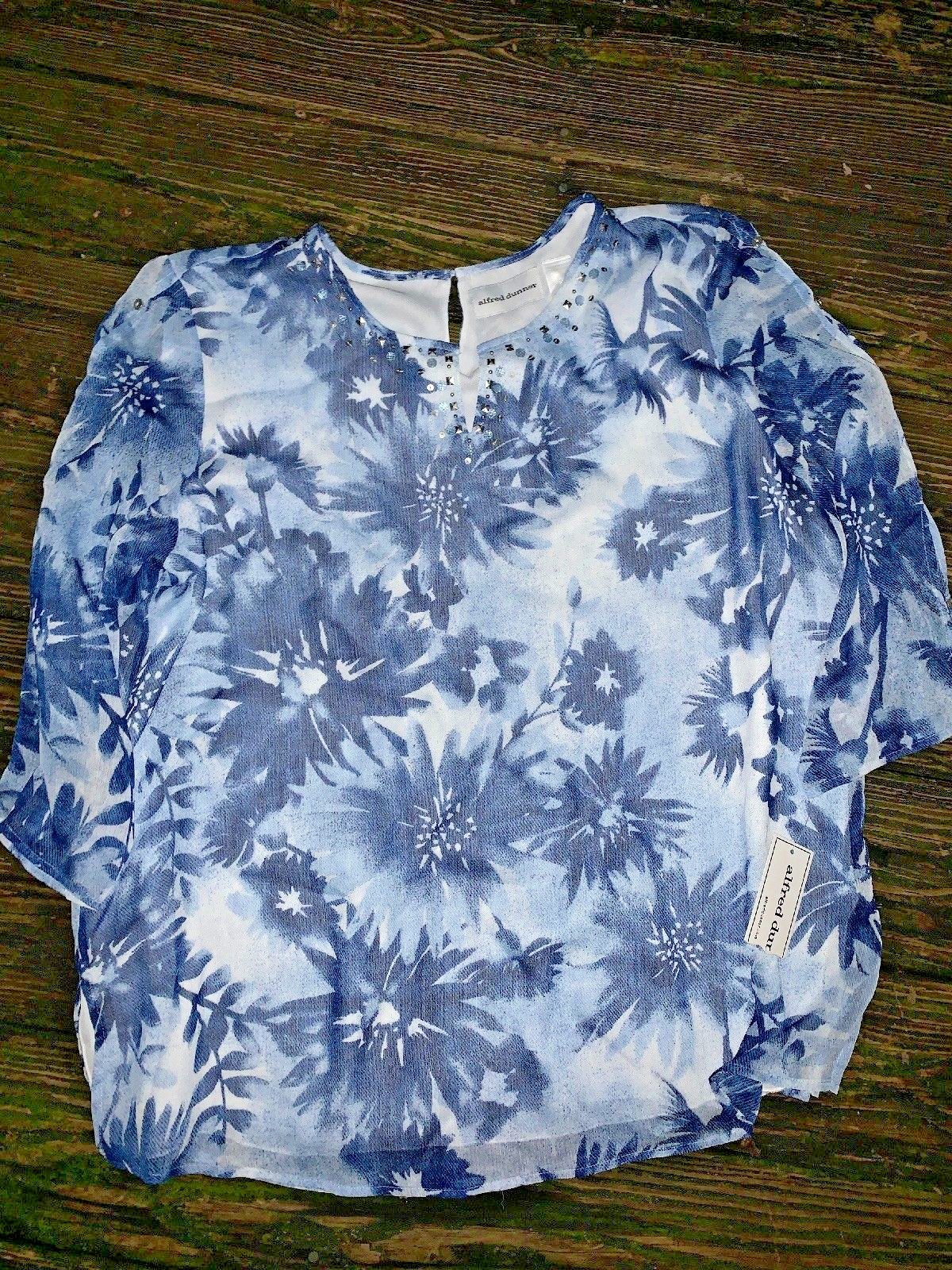 ALFRED DUNNER Indigo Girls Top Shirt Blouse BRAND NEW Womens Sz 18 👗 gn5-m12