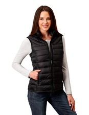 Roper Western Vest Womens Quilted Parachute Black 03-098-0685-6186 Bl