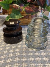 VINTAGE CERAMIC AND GLASS ELECTRIC INSULATORS.