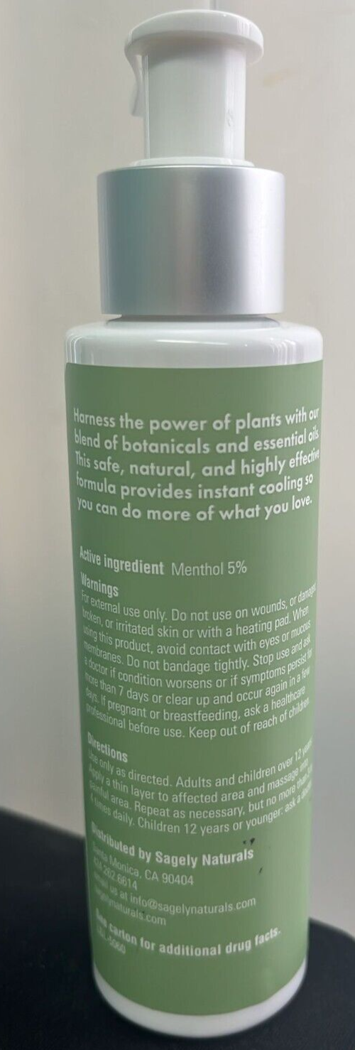 SAGELY NATURALS Pain Relief Cream Instant cooling 5 menthol 4 oz eBay