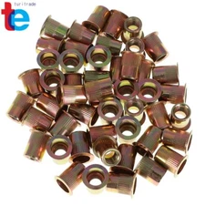 50 Pack 3/8 -16 Rivet Nuts Carbon Steel Threaded Insert Nutsert Rivnuts