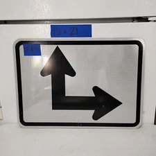 Street Traffic Road Sign 90 Degree Intersection Arrows 21"X 15"  12-270