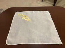 VTG Irish Linen Hanky with Silk Floral Embroidery..from England
