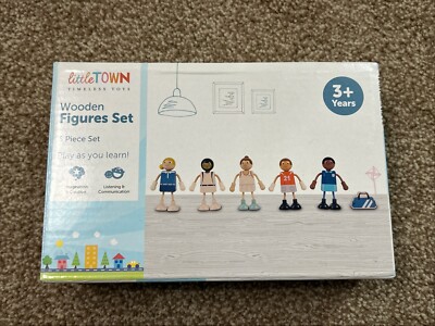Aldi Little Town Wooden Figures Set, Dolls House Figures Sports
