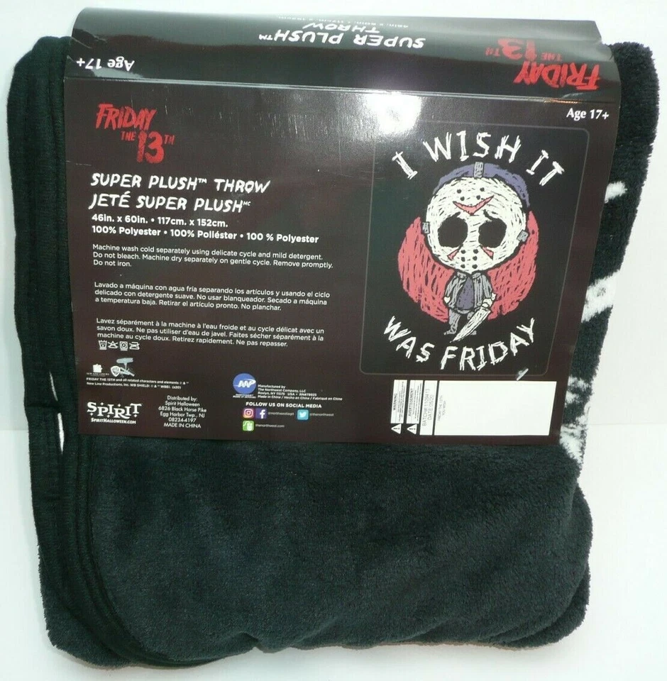 Friday the 13th Super Plush Throw Blanket Chibi Jason Voorhees I Wish It Was - Image 3 of 4