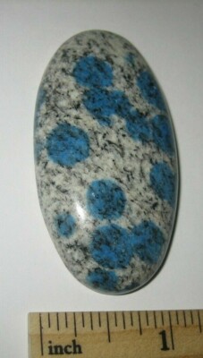 57x30x7mm RARE POLISHED NATURAL K2 AZURITE GRANITE OVAL STONE CABOCHON 26.8g *G