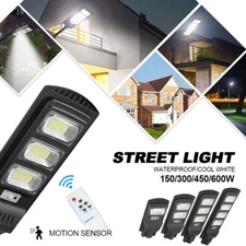 Outdoor Solar Street Light Motion Sensor Lamp Commercial Dusk To Dawn Road Lamp