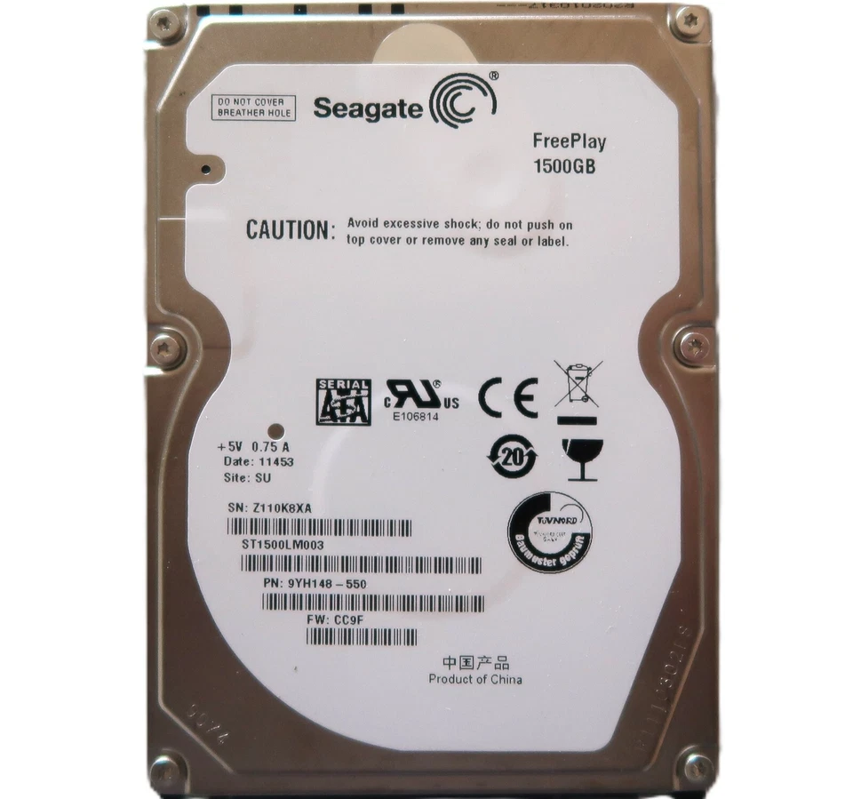 Seagate ST1500LM003 9YH148-550 CC9F (Z110) SU China 2.5" 1.5TB Sata May/2011 - Image 2 of 4