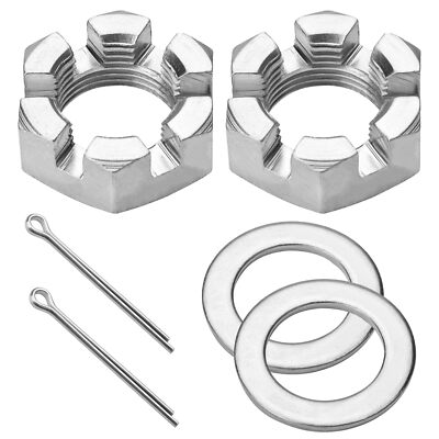 #ad 2 Set Trailer Axle Nut Kit Castle Nut Kit 1” Washer amp; Cotter Pins Compatible... $18.99
