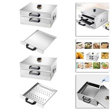 2 Grid Rice Roll Maker 2 Drawer with Extra Tray Steam Machine for Breakfast