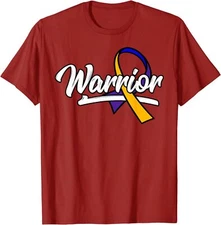Warrior Bladder Cancer Purple Blue Yellow Dysuria Unisex T-Shirt