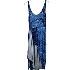 Reformation Kaila Jersey Knit Midi Dress Blue Tie-Dye Tank Wrap Size Small S