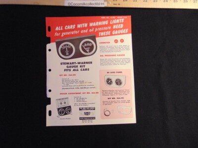 #ad #ad Dec 1958 Sales Brochure Stewart Warner Gauge Kit for Generator Oil Pressure $25.00