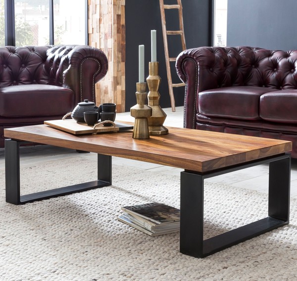 Finebuy Couchtisch Holz Sofatisch Mit Metallgestell Wohnzimmertisch Tisch-image