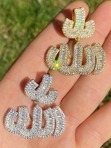 Buy Cheap Price Real 925 Sterling Silver Iced Baguette Men Diamond Allah Arabic Pendant Necklace Cheapest Shop Liv Indurain Com