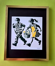AIDAN FLUX  Hand Signed Authentic LtdED Print Framed " THE KIDS"  COA