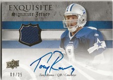 SG1) 2008 Exquisite Tony Romo Auto Jersey 09/25 Dallas Cowboys Jersey Number #