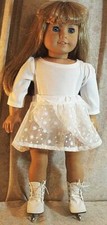 Ropa para Muñeca Made2 Fit Niña 18" pulgadas Leotardo Body Falda Estrellas Blancas