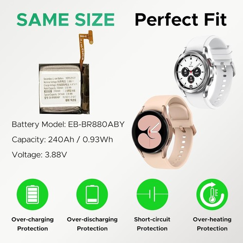 Ersatz Akku für Samsung Galaxy Watch 4 Classic 42 mm SM-R880N SM-R880 R880N BR88 - Zdjęcie 3 z 6