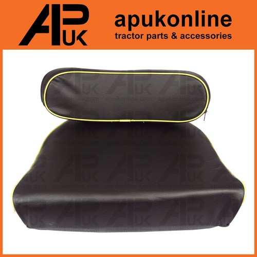 Universal Traktor schwarz Sitz & Rückenlehne Pan Kissen Set & gelbe Keder - Bild 1 von 6