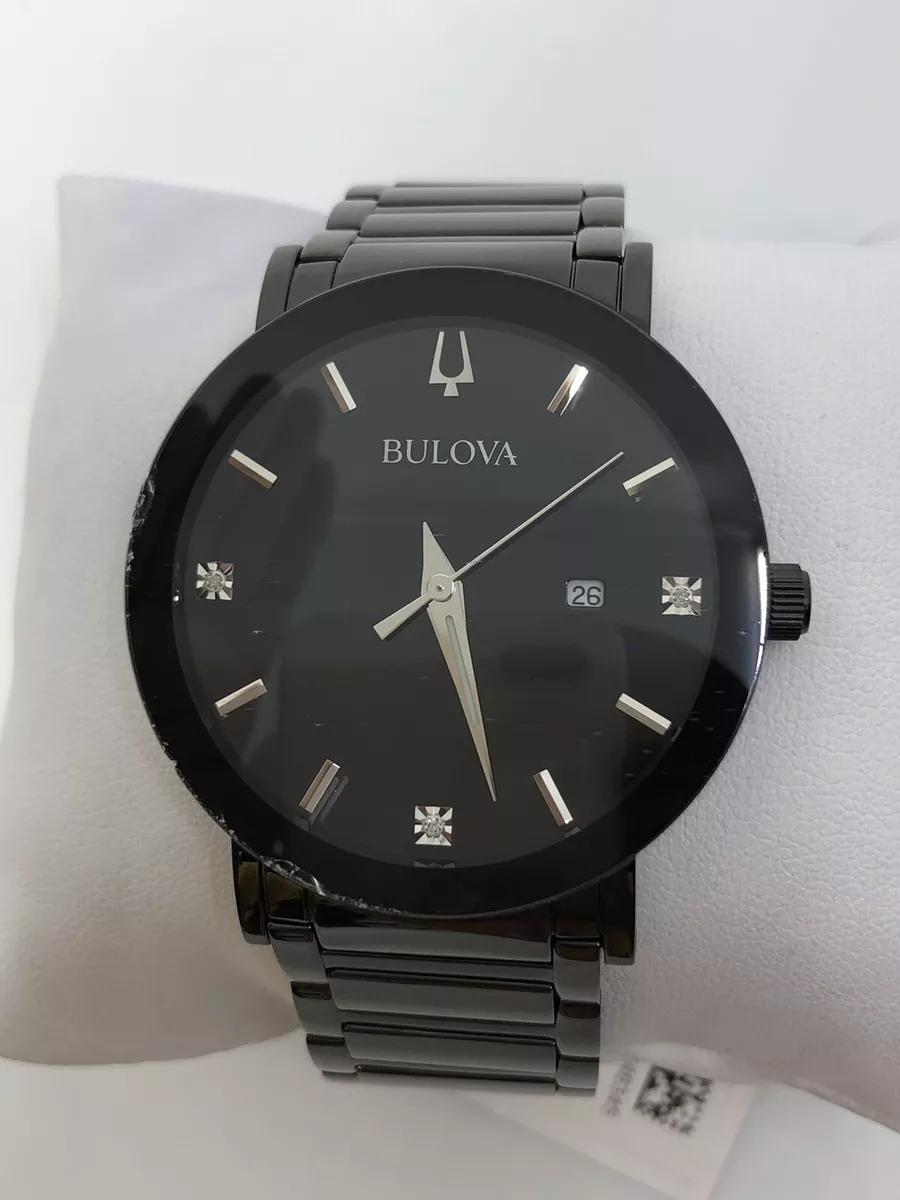 Bulova Futuro Men's Black Gold Accent Black Dial Modern Watch