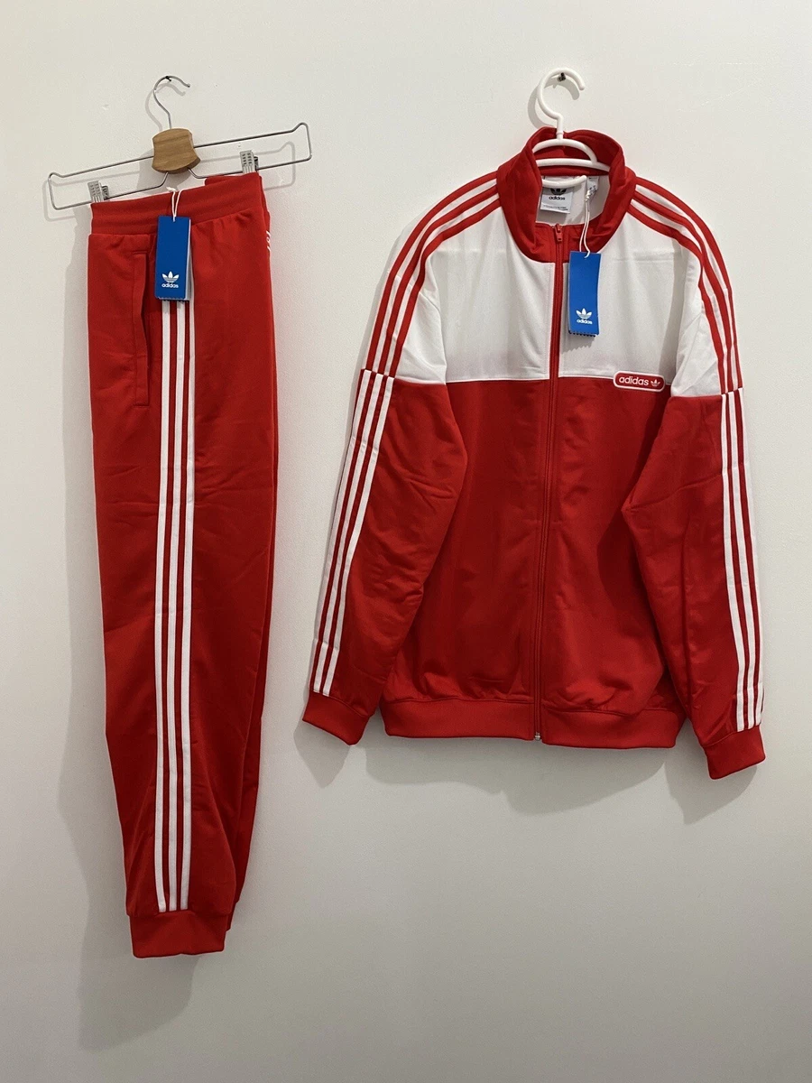 adidas white and red tracksuit