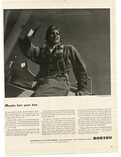 1943 Boeing Stearman Model 75 PT-17 Kaydet pilot trainee WWII Vintage Print Ad