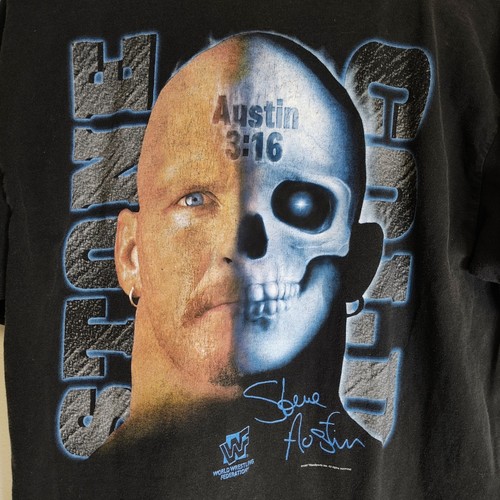 VTG 90s WWF Stone Cold Steve Austin Other Side Jackass 1997 Large Double Sided - Picture 5 of 8