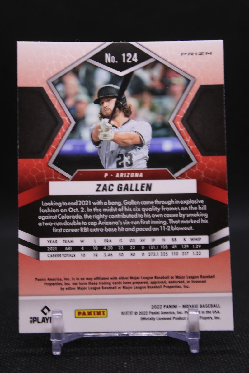 Zac Gallen #124 2022 Panini Mosaic Reactive Orange Mosaic Arizona