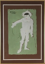 PABLO PICASSO VINTAGE WHITE CLOWN LE PETIT PIERROT LITHOGRAPH SERIGRAPH  