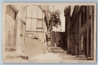 Quebec Canada Postcard Breakneck Steps c1920's Antique Unposted RPPC Photo