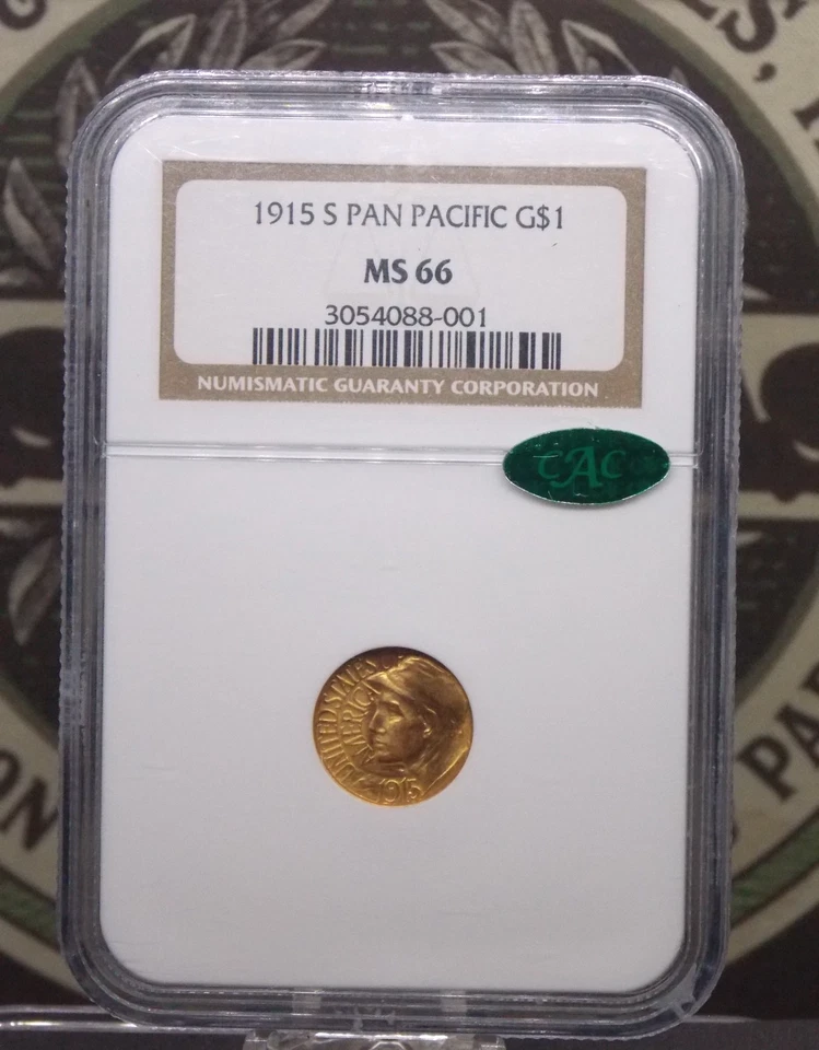 1915 "S" Panama-Pacific *PAN PAC* Gold One Dollar $1 NGC MS66 CAC #001 Gem ECC&C - Image 3 of 4
