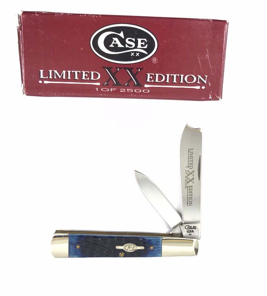 1998 Case XX 1/2500 Limited Edition Blue Jigged Bone Razor 62005