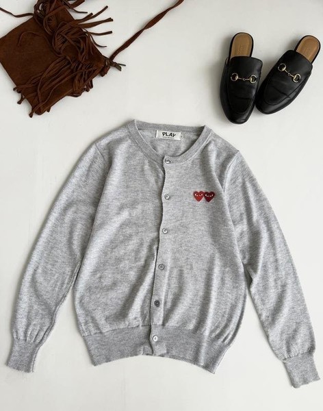 Women Comme des Garçons PLAY Sweater Grey Wool S