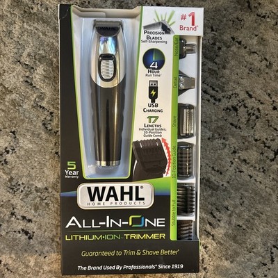 NEW! Wahl Lithium Ion All-in-One Trimmer Men's Black/Silver Model (9888-600)