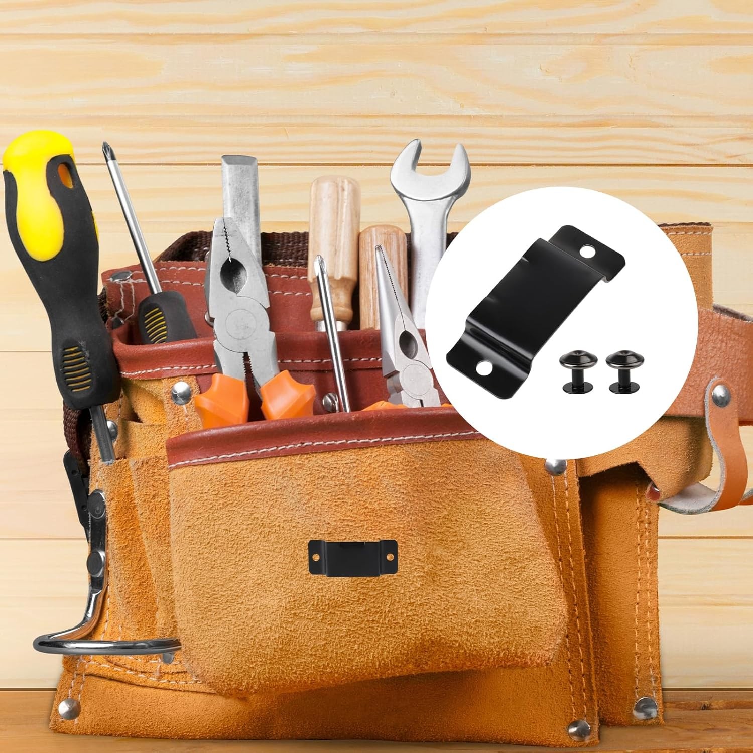 6 Pcs Tape Measure Holder Clip Measuring Metal Black 