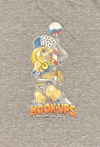 Vintage 90s Hookups Cheetah Girl Shirt L Barber Pole Pinup Sex