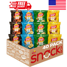 Lay's Potato Chips, 4 Flavor Variety Pack, 1 oz Single Serve Bags, 40 Pack 
