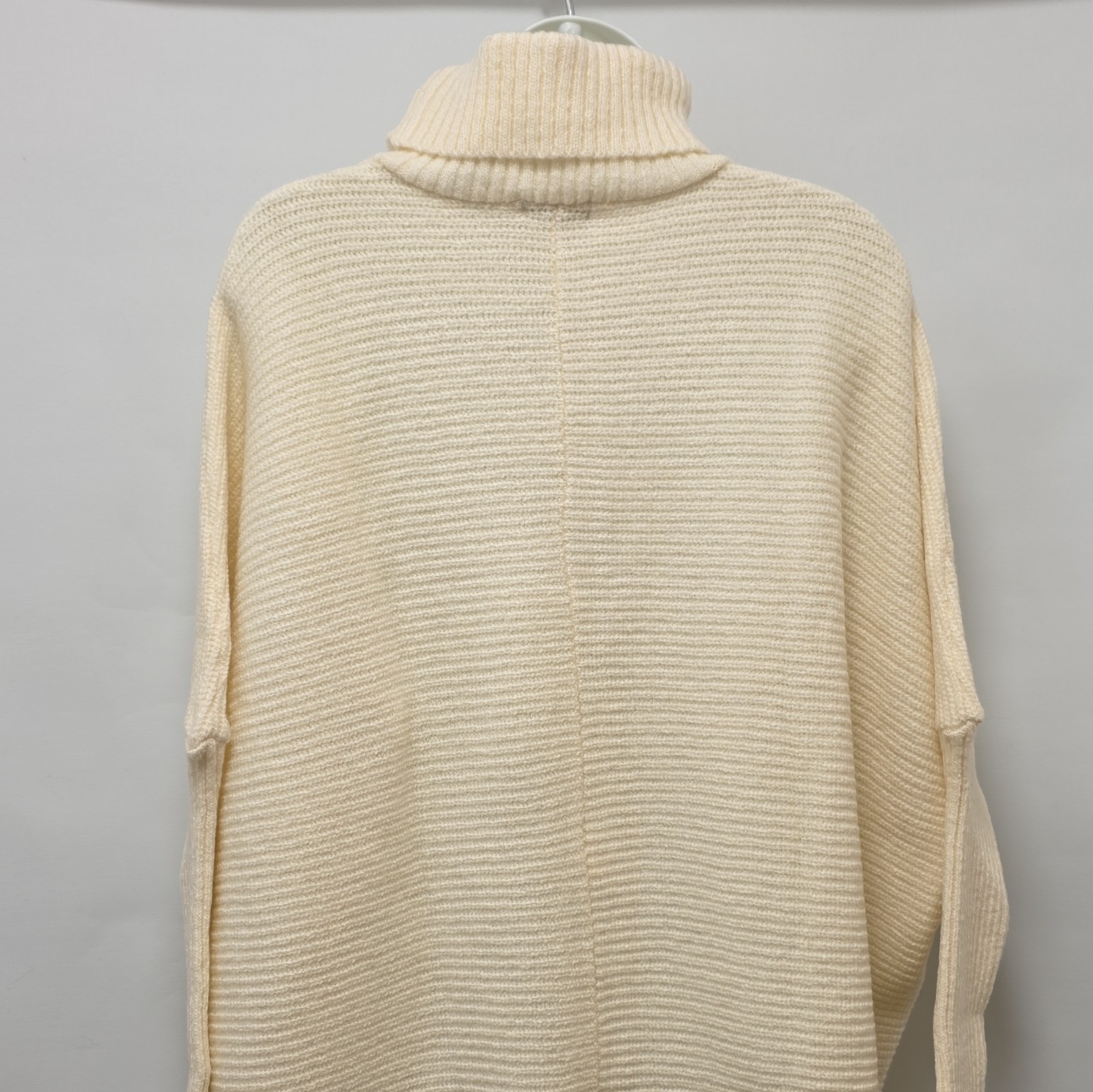 Pretty Lavish Cream Ribbed Knit Oversized Turtleneck Wool Jumper S/M image 8