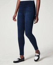 NWT Spanx Jean-ish Ankle Leggings Shaping Twilight Rinse Blue XL Regular