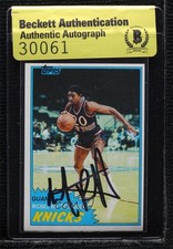 BAS 1981-82 Topps Micheal Ray Richardson #27 Beckett Auth Sticker Auto 3c7