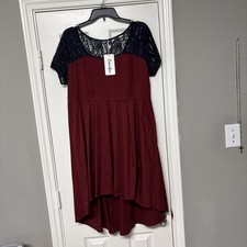 Vintage Look Fit N Flare La E Maroon Blue Dress NWT New With Tag Scunefas XLarge