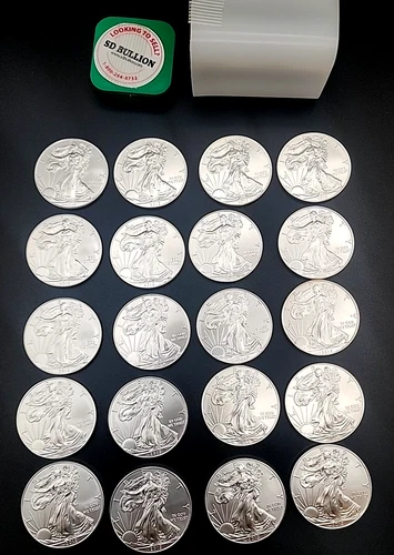 Roll of 20 - 2012 - $1 American Silver Eagle Dollar Coins full Tube 1 oz BU .999