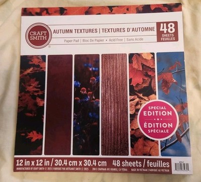 Craft Smith Special Ed. 48 Sheet 12'' X 12'' Craft Paper Pad ''Autumn Textures'' NEW